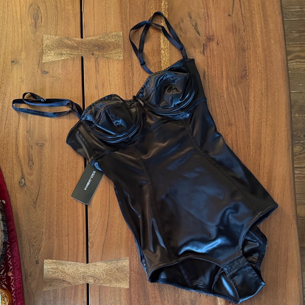 NWT Dolce & Gabbana black silky bodysuit - Picture 3 of 9